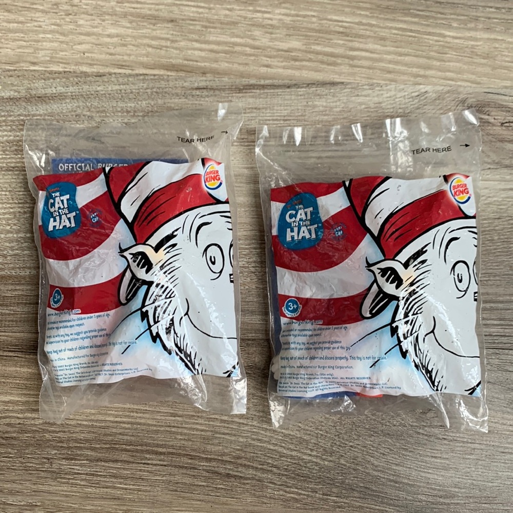 2003 Dr. Seuss Cat In The Hat Burger King Kid's Meal Toys Clean Up Machine Car